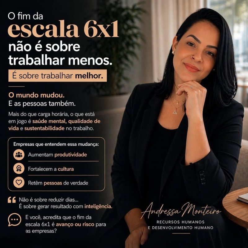 Post: o fim da escala 6x1 não é sobre trabalhar menos